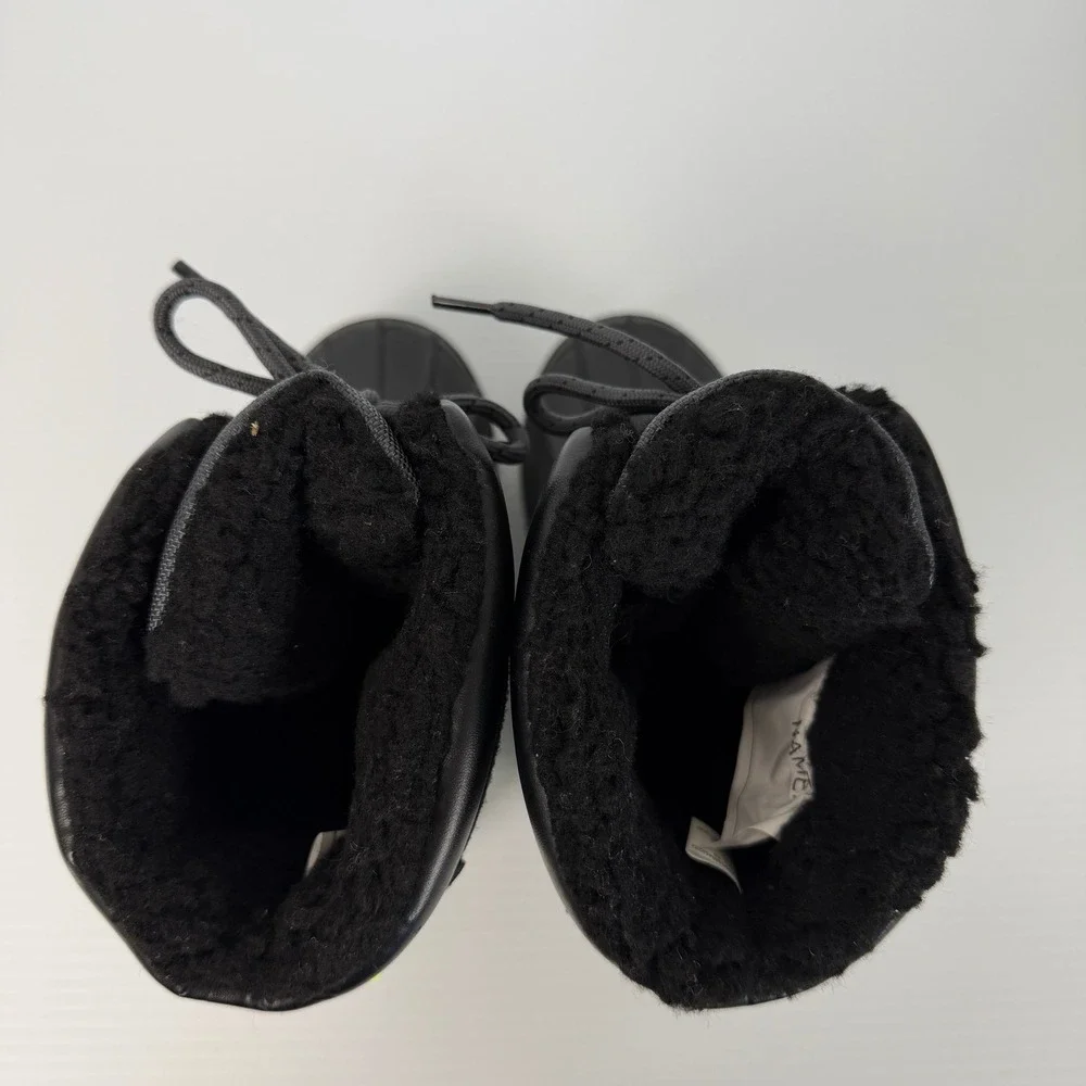 Swiss Tech Kids Winter Snow Boots Grey Black Neon Yellow Waterproof Size‎ 10